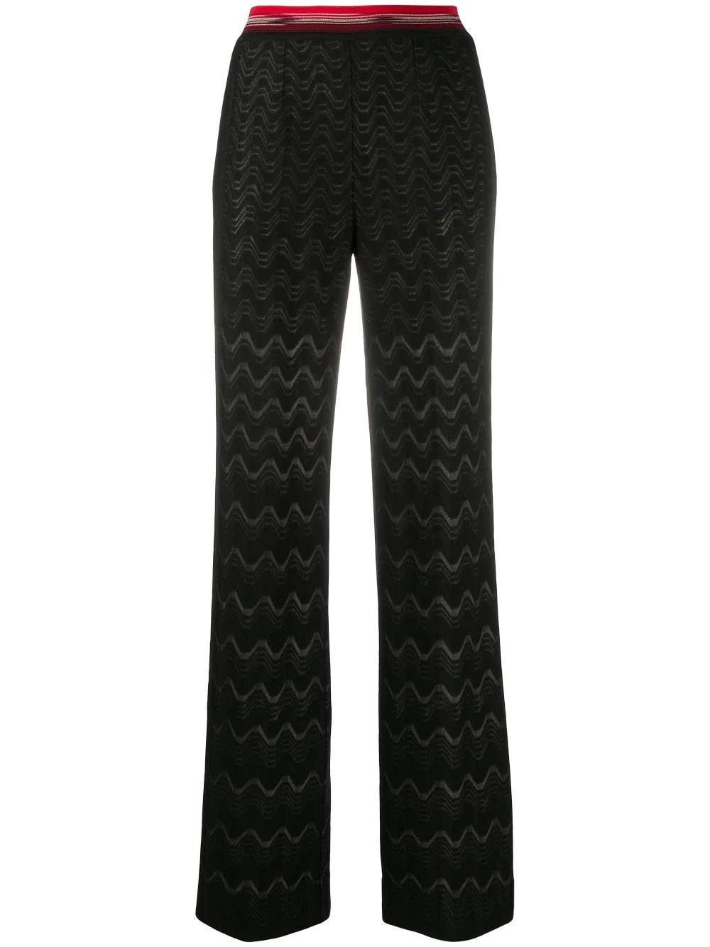 geometric-pattern knit trousers - 1