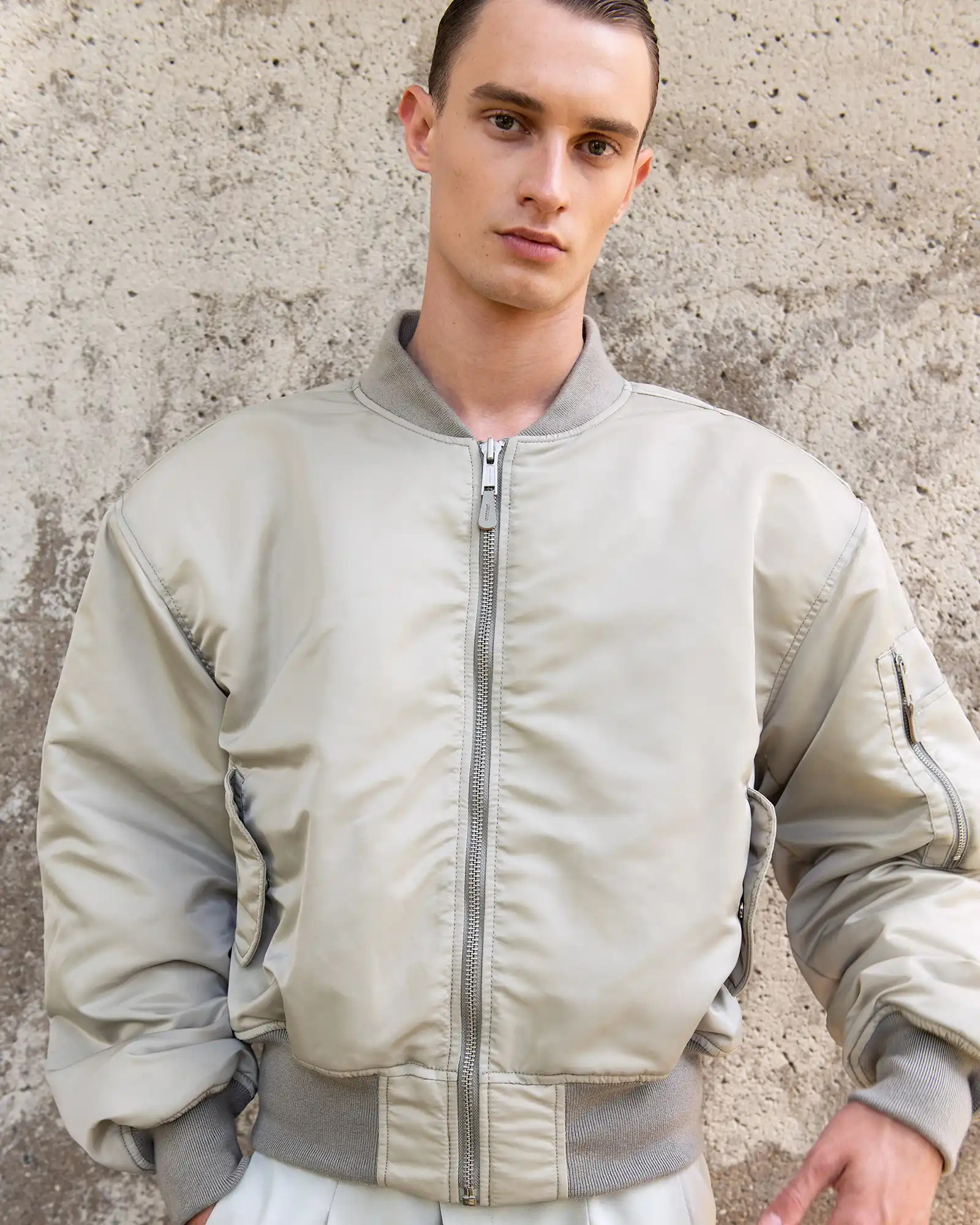 CROPPED BROAD BOMBER GREY - 7