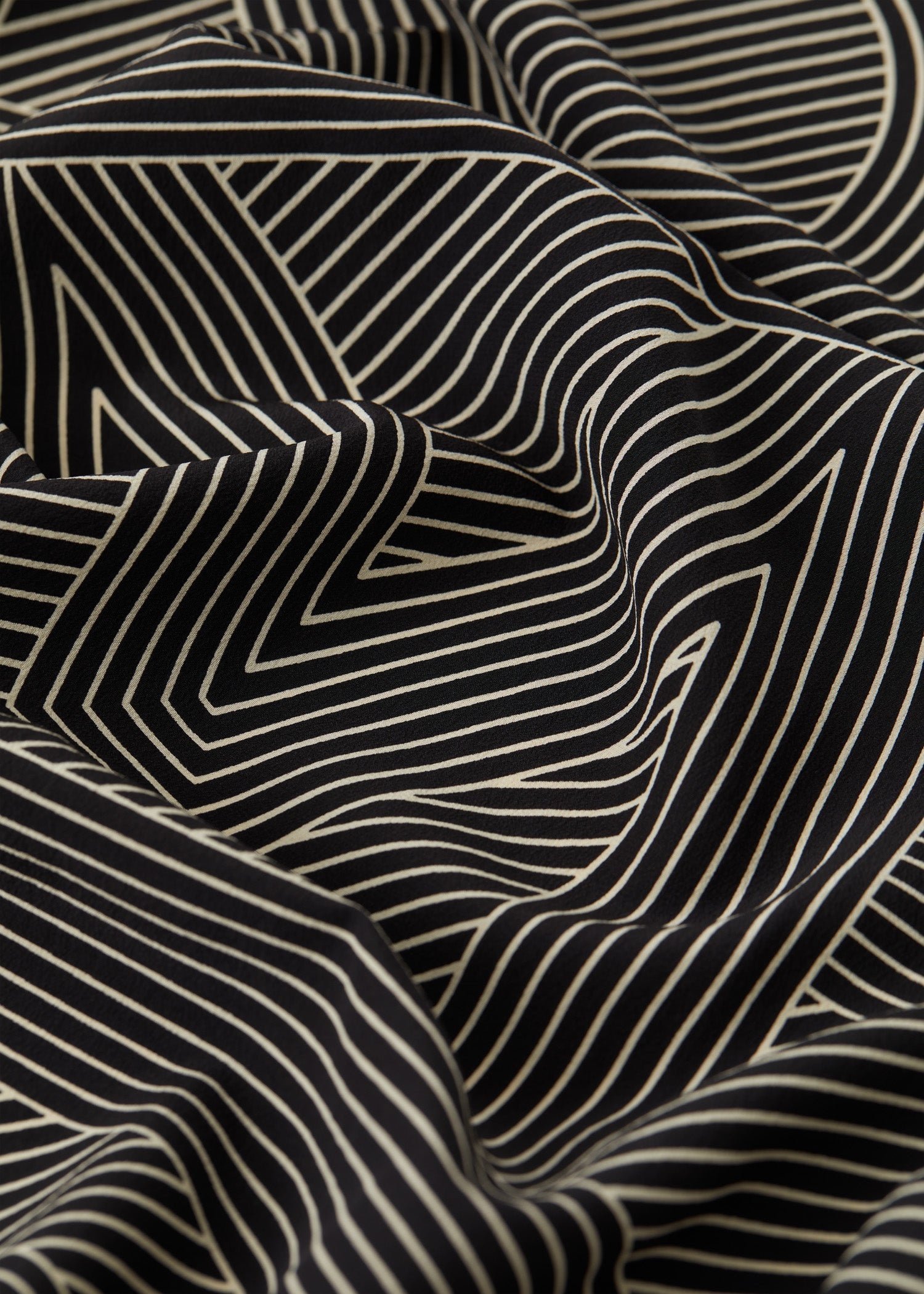 Striped monogram silk scarf black - 5