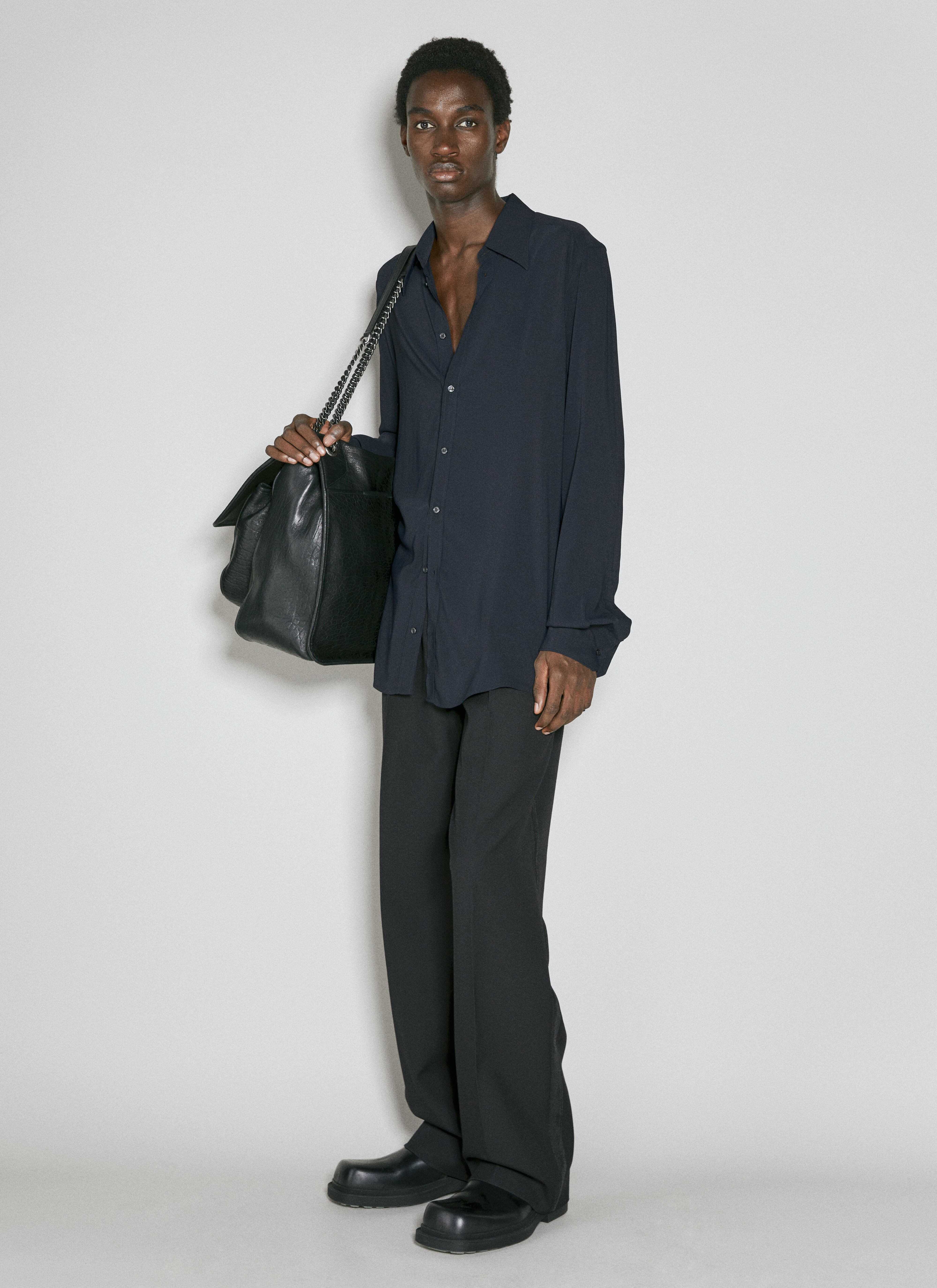 Martini Fit Stretch Charmeuse Shirt - 3