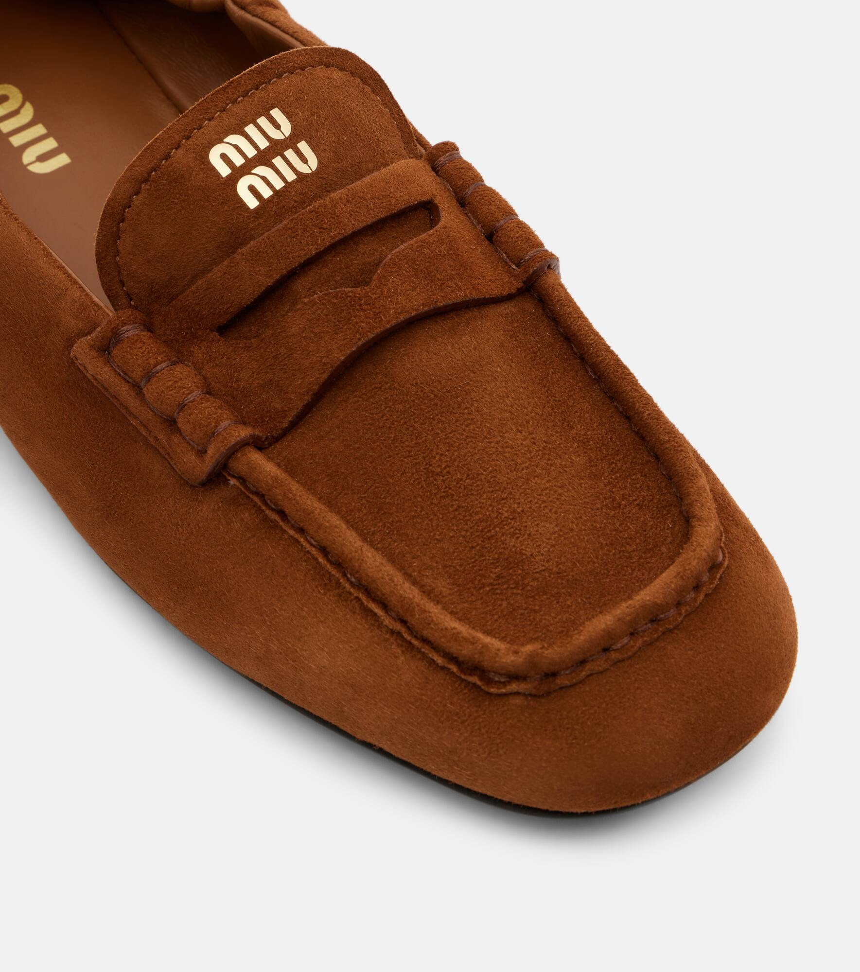 Ruches logo suede loafers - 5