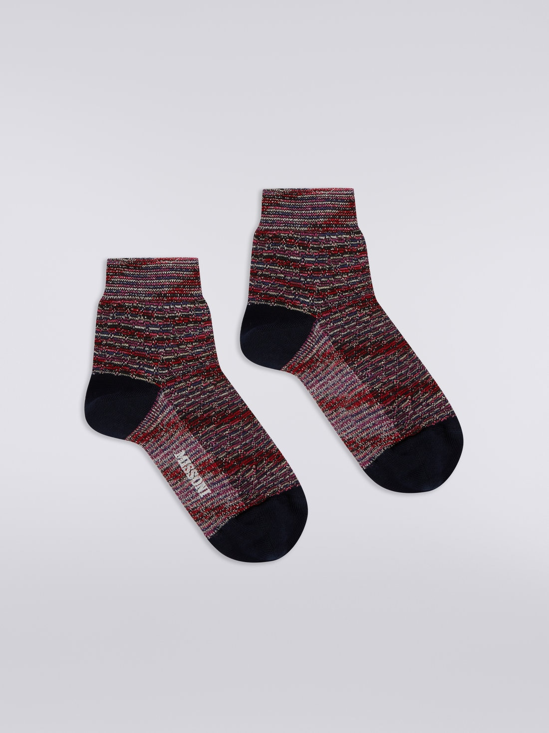 Short cotton blend socks with lurex - 1