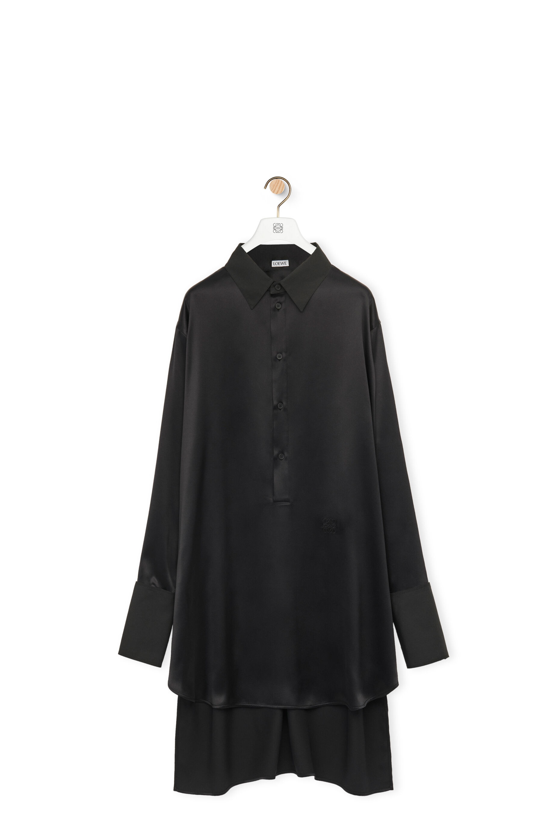 Deconstructed shirt dress in silk - 1