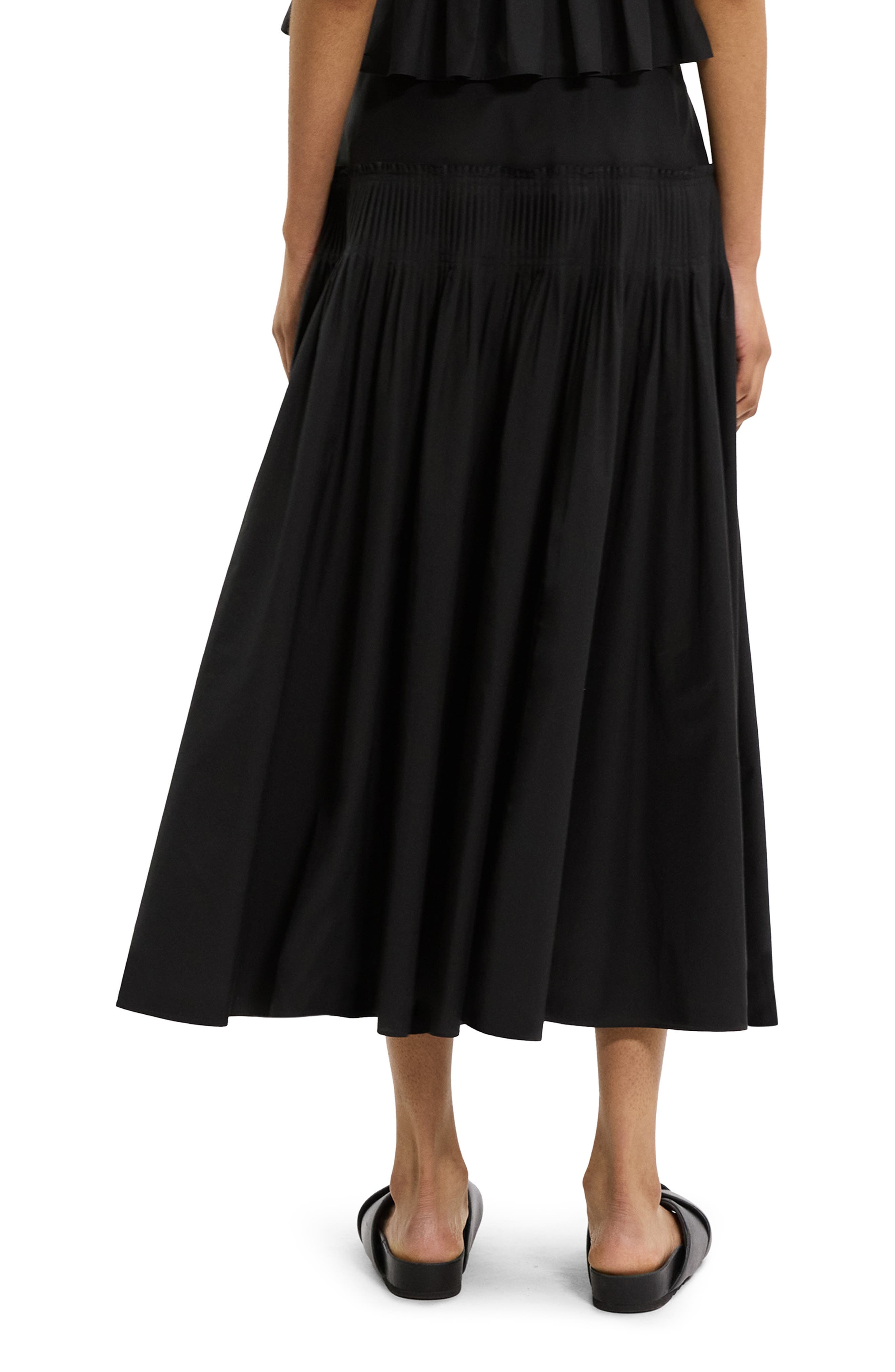 Theory Accordion Yoke Skirt in Black at Nordstrom - 2