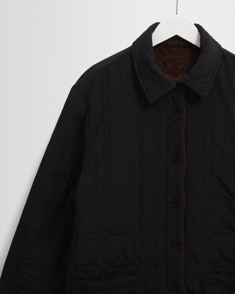 Mount - Brown Reversible Boucle Wool Overshirt 11