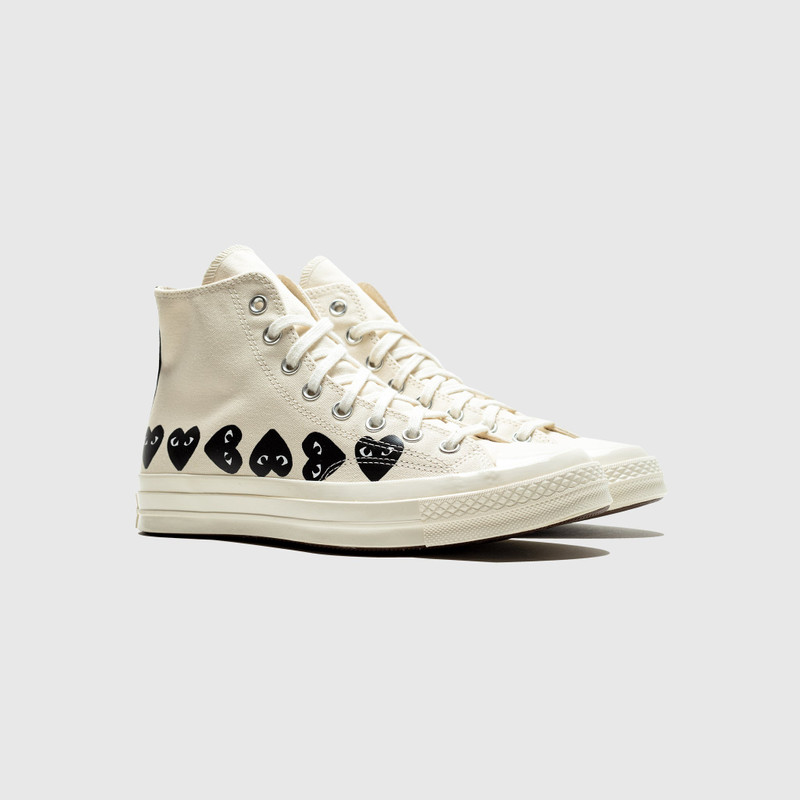 Comme des Garçons PLAY CHUCK TAYLOR ALL-STAR '70 HIGH "MILK/BLACK MULTI HEART" outlook