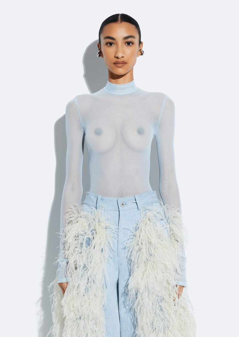 LAPOINTE Mesh Mock Neck Bodysuit outlook