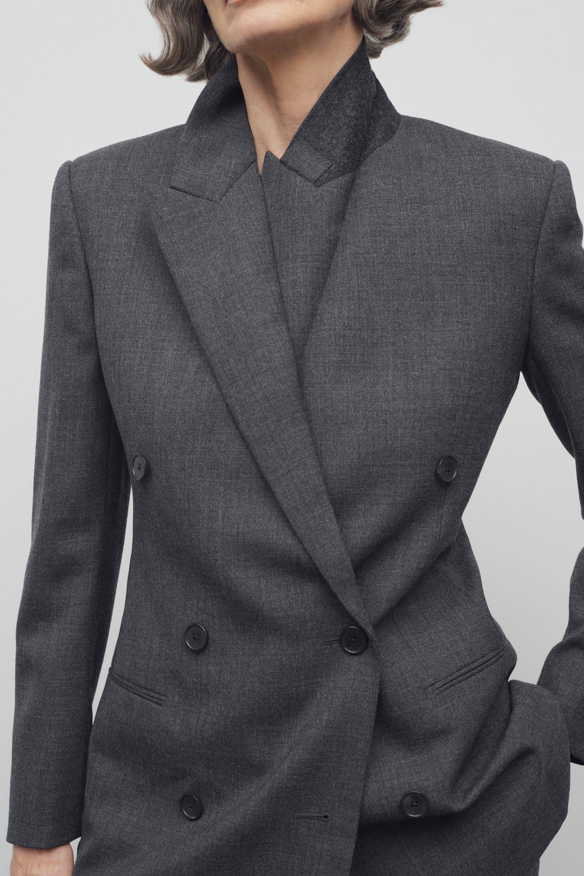 ［25ss新作］THE ROW Franny ウール製 ジャケット 8408W3461NVY The Row Franny Jacket in Wool | REVERSIBLE