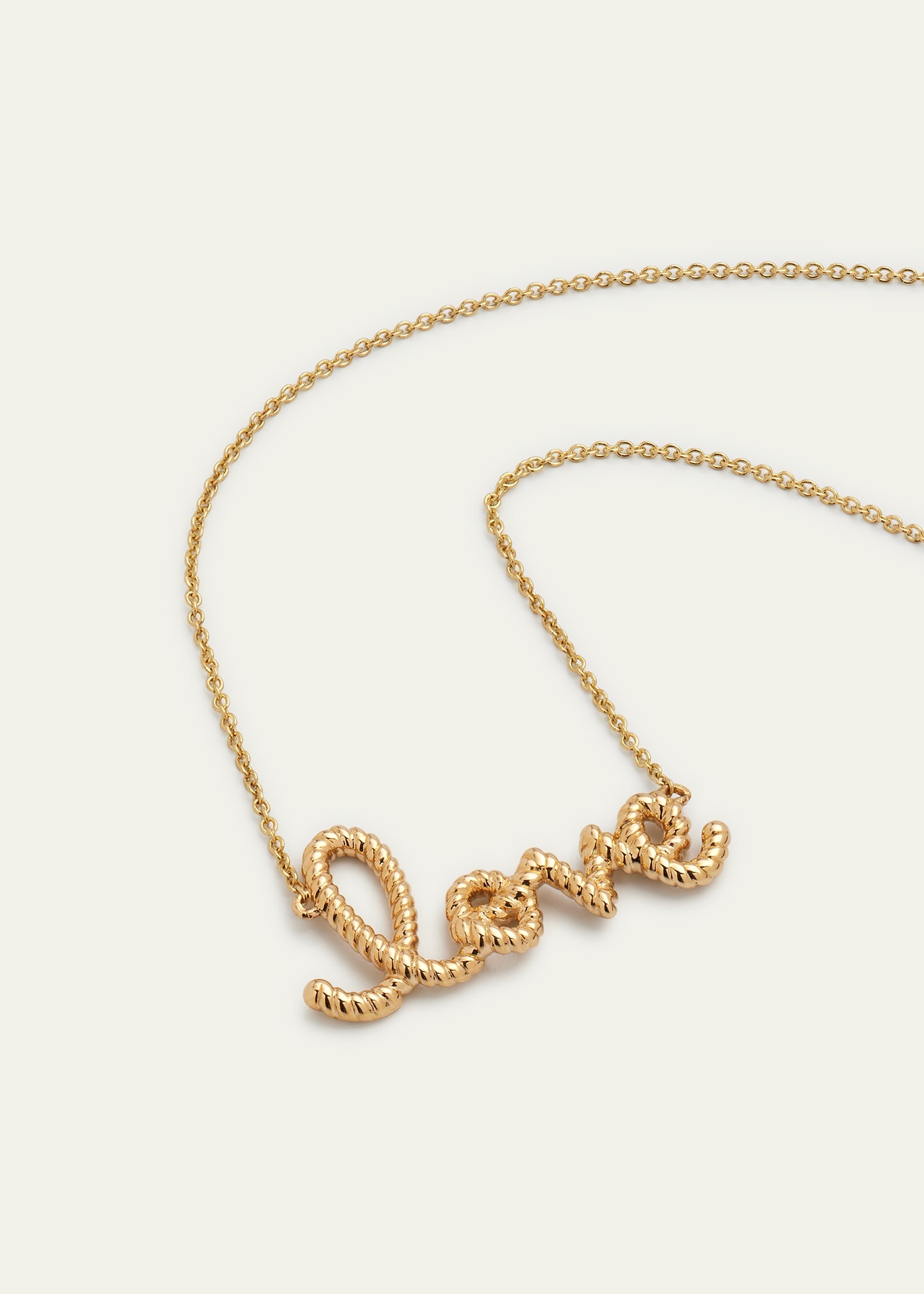 14K Yellow Gold Medium Rope Love Pendant Necklace - 3