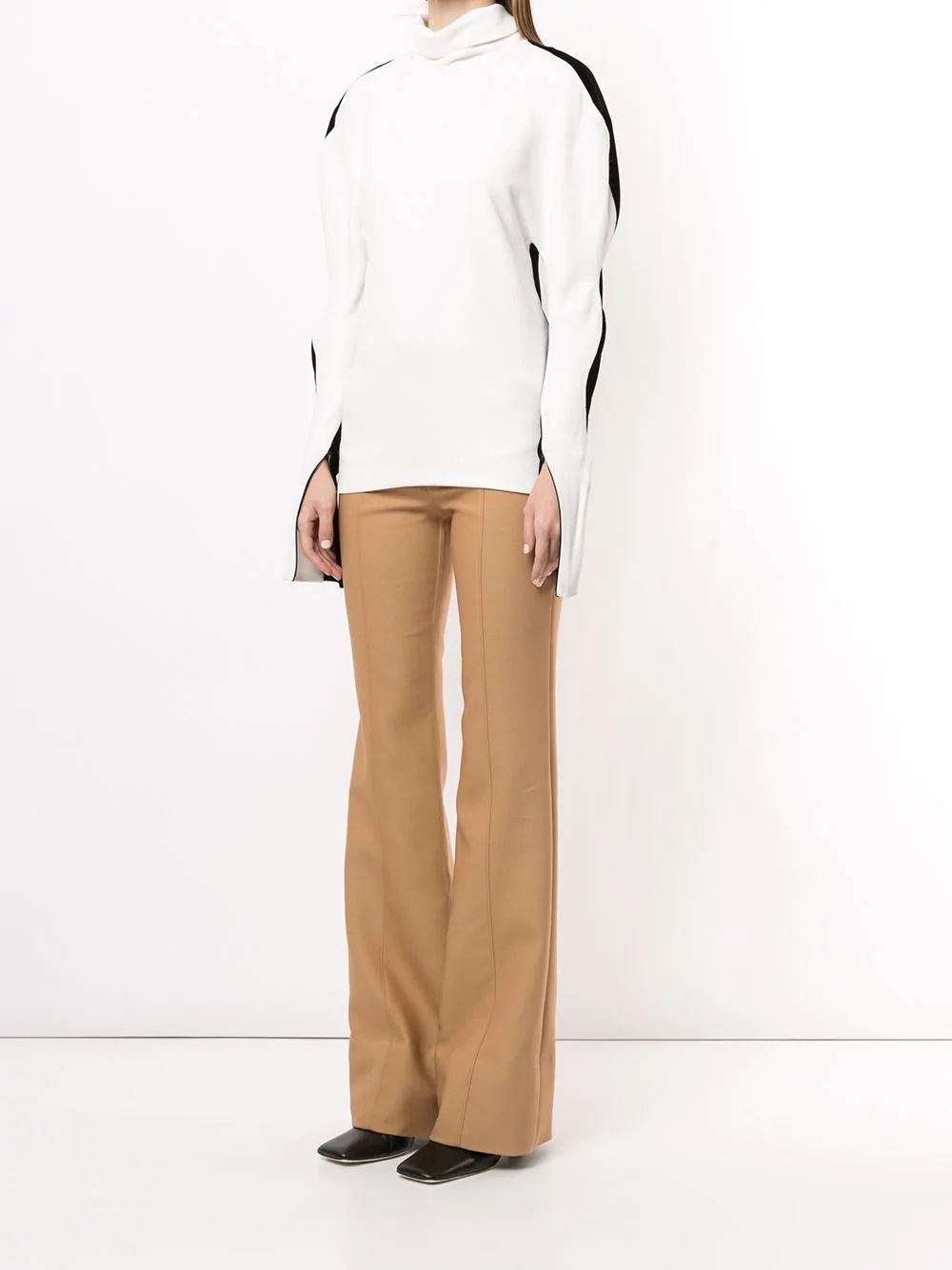 two-tone turtleneck top - 3