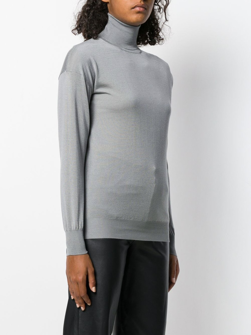 roll neck fine knit jumper 3