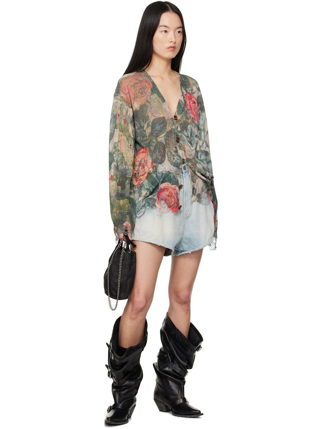 Blue Straight Double Loop Venti Denim Shorts - 4