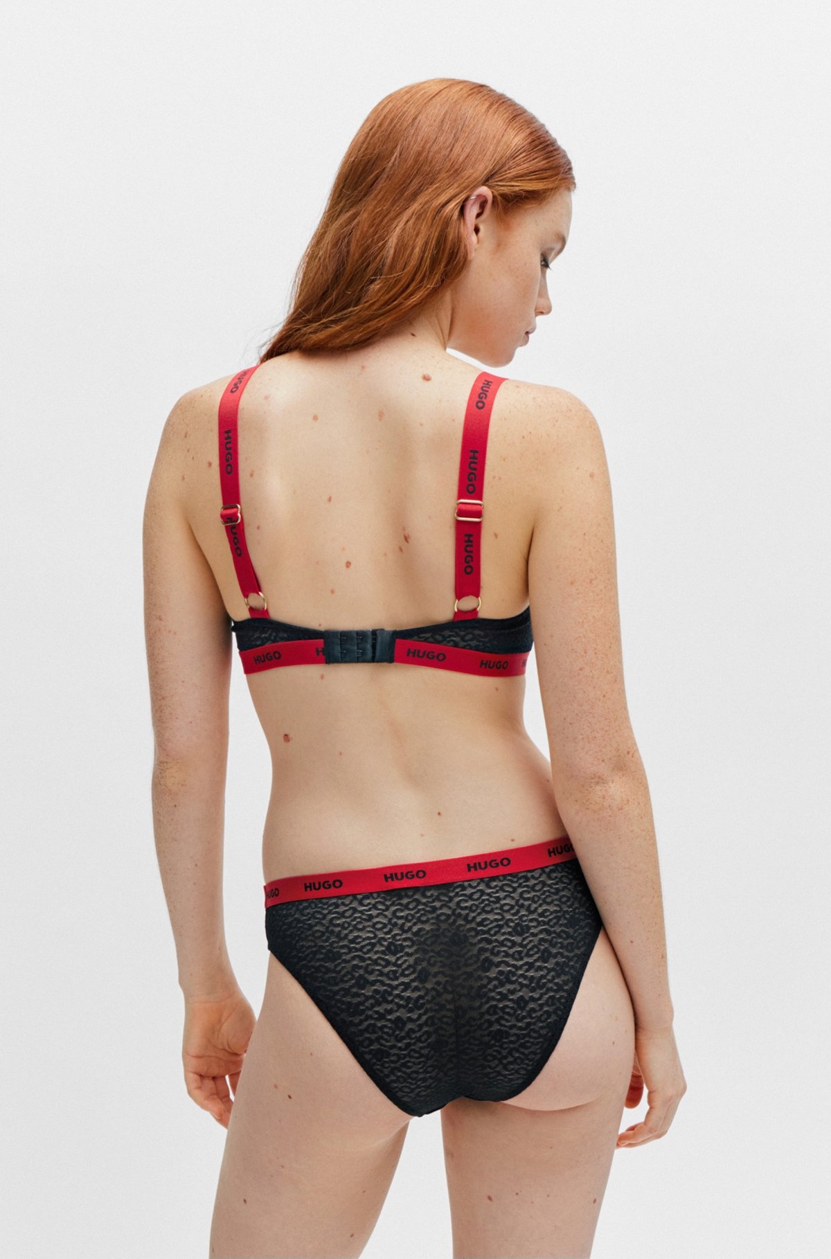 STRETCH-LACE BRIEFS WITH LOGO WAISTBAND - 5