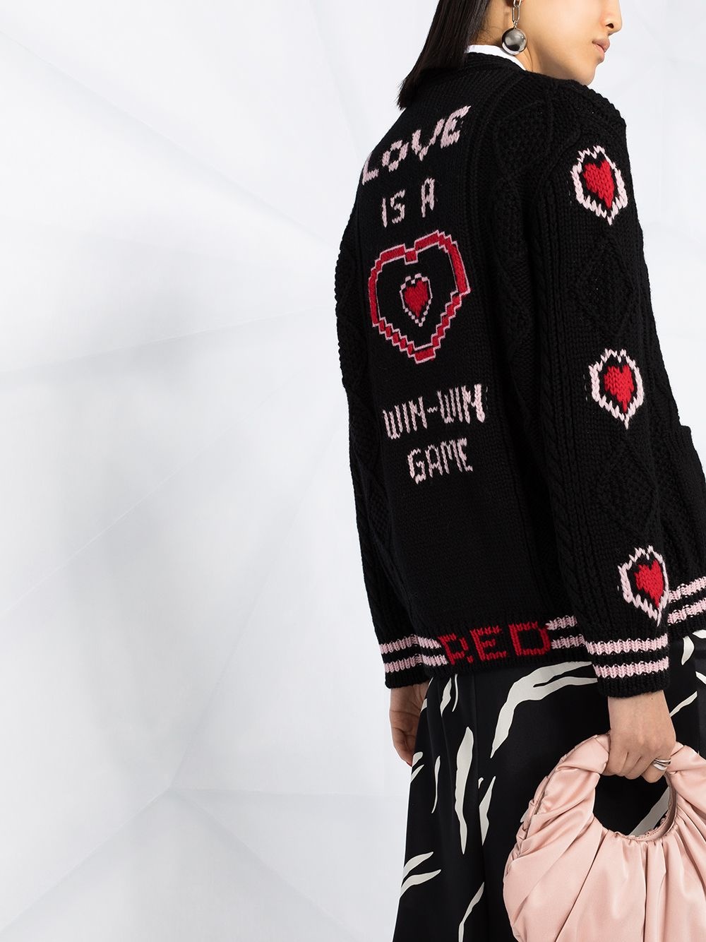 Love Is A Win-Win Game intarsia cardigan - 5