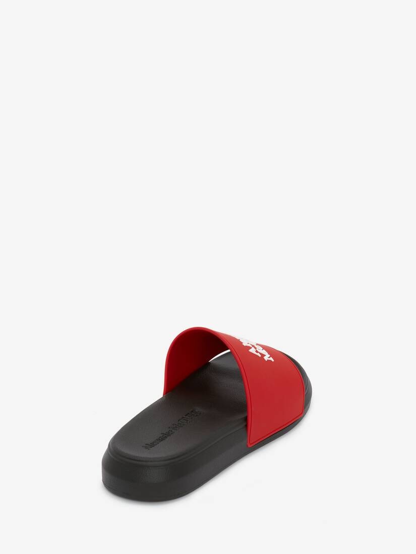 Alexander Mcqueen Pool Slide in Lust Red/white - 3