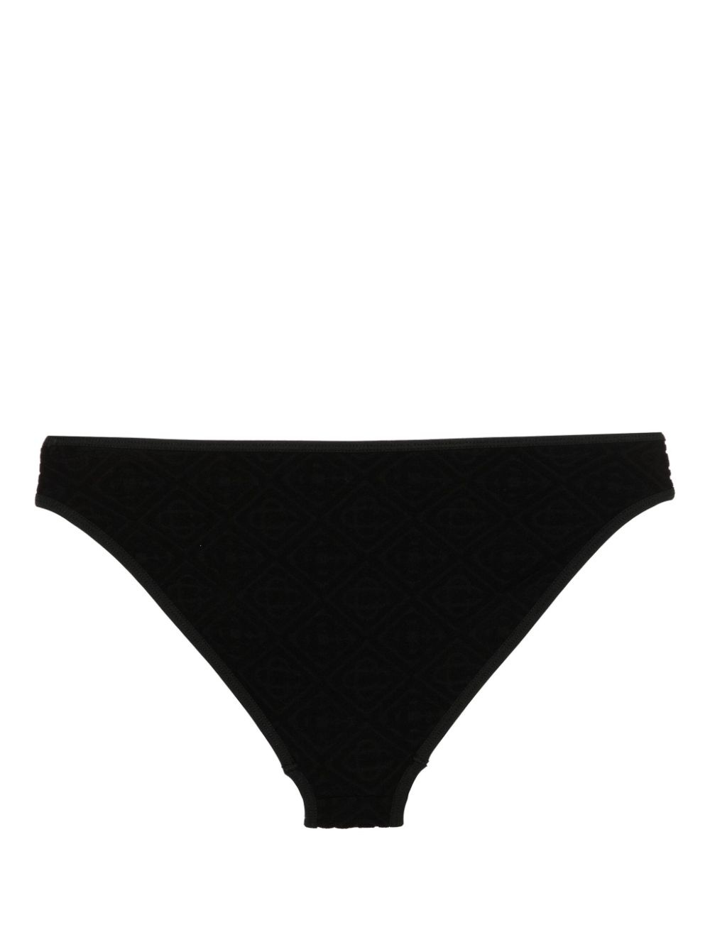 logo-embossed textured bikini brief - 2