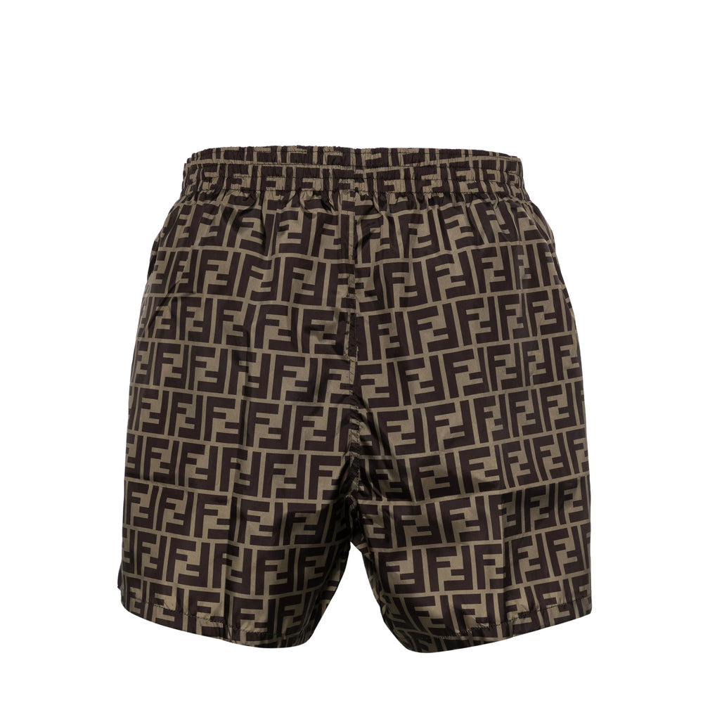 Fendi Brown Beachwear - Swim Shorts Men - 3