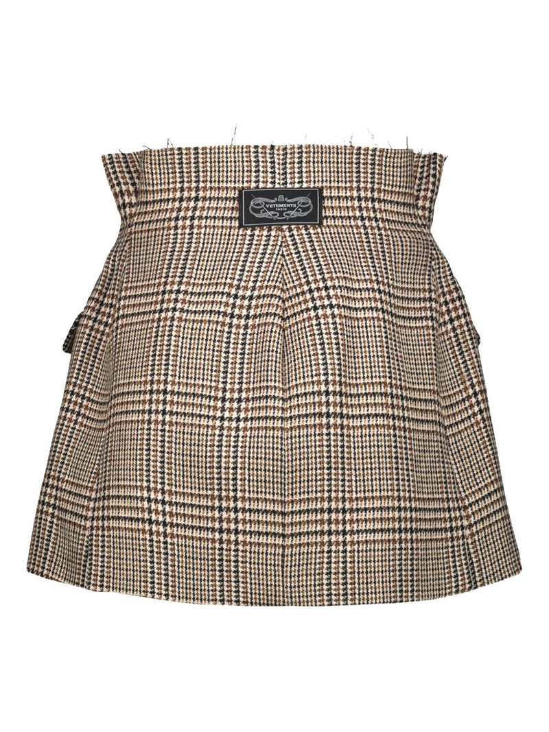 VETEMENTS double-breasted houndstooth mini skirt outlook
