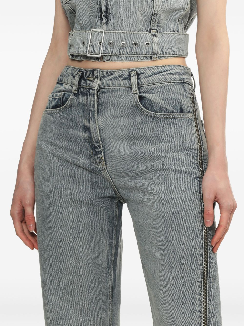 side-zip jeans - 5