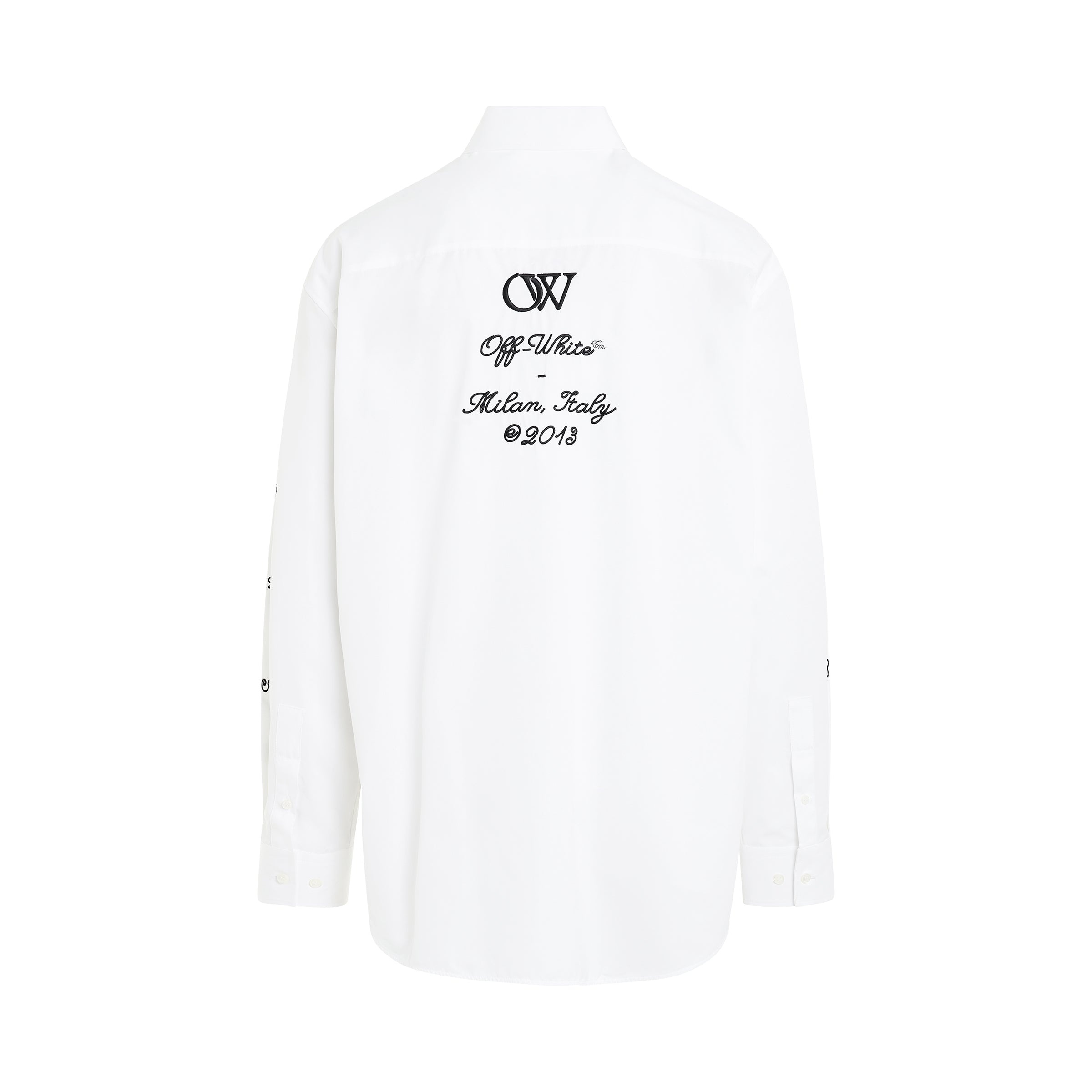 23 Logo Veavy Cotton Overshirt in White/Black - 4