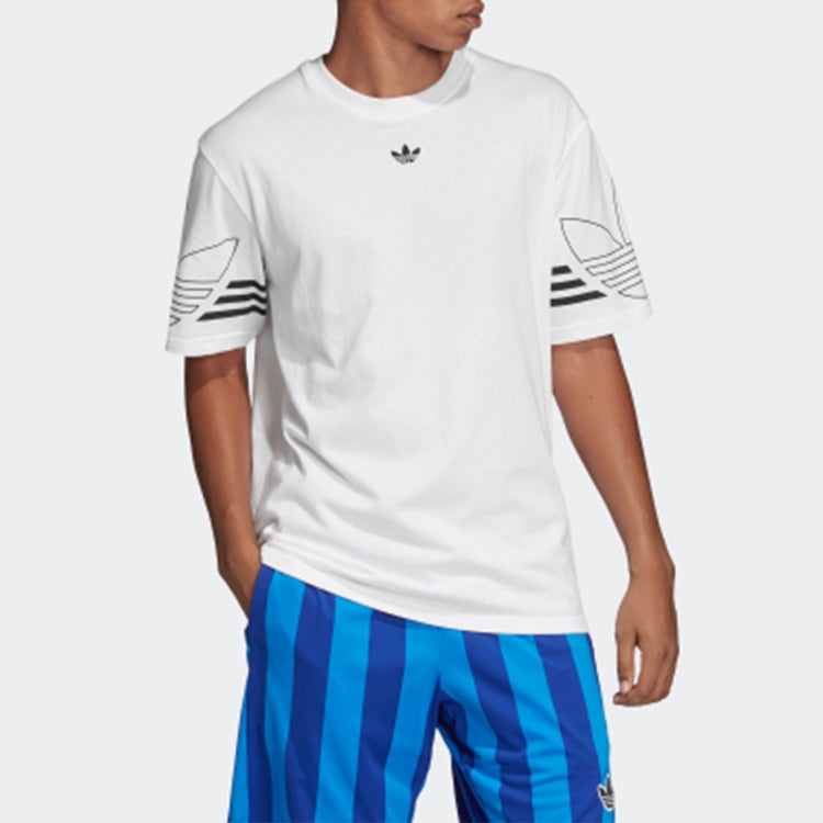 adidas originals Outline Tee Round Neck Short Sleeve White DU8536 - 3