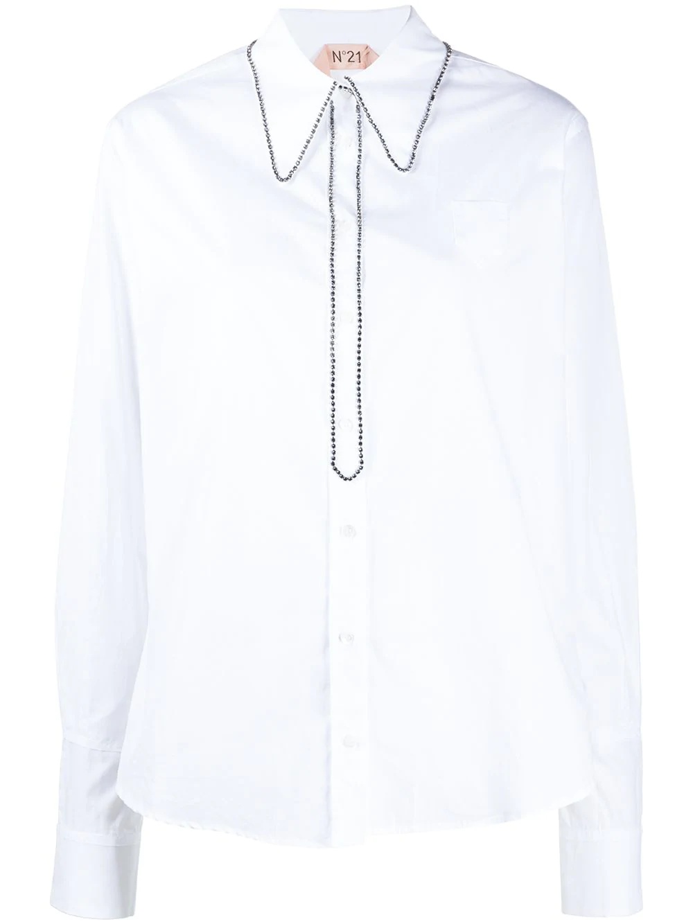 crystal embellished poplin shirt - 1