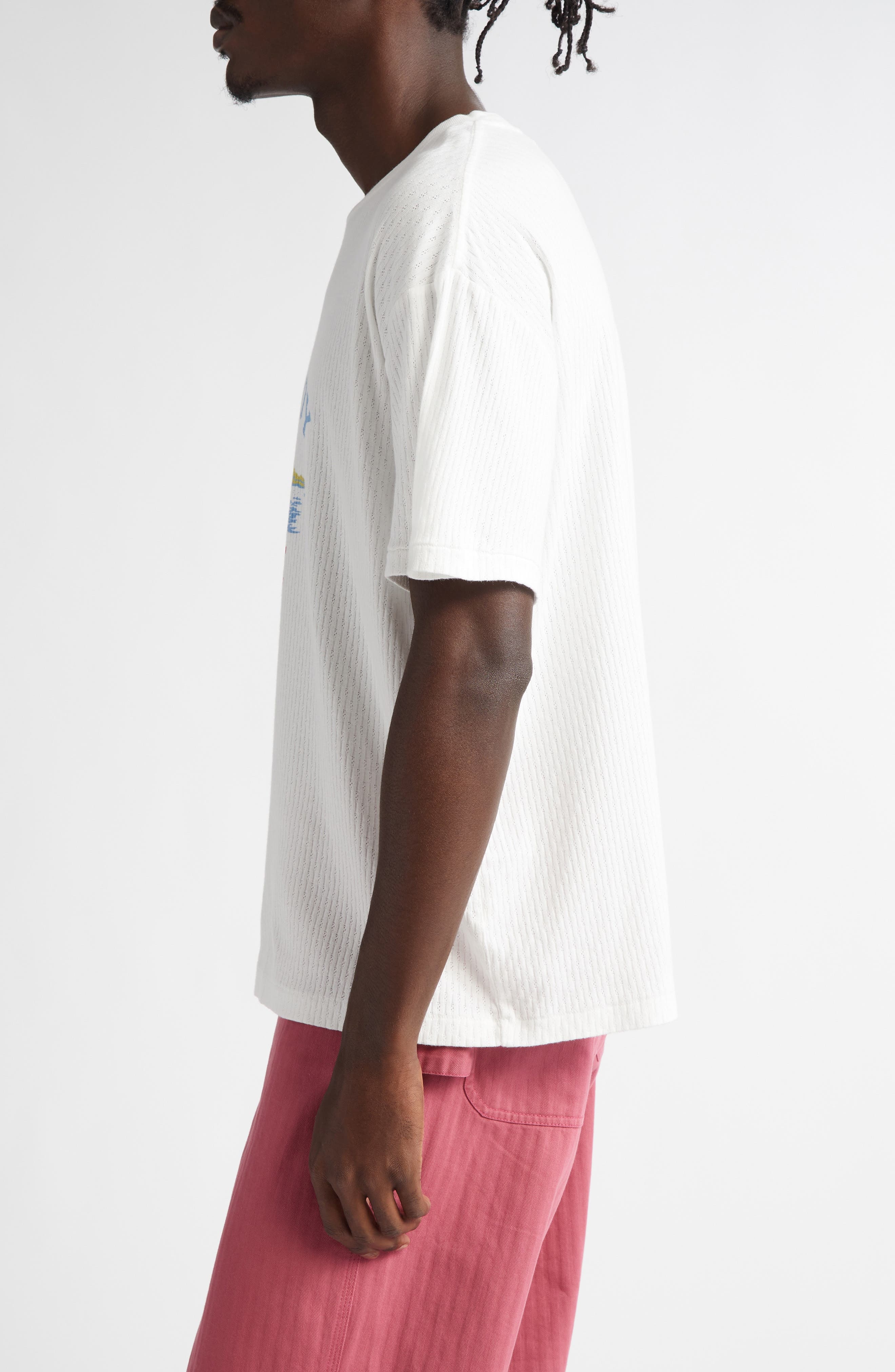 Bode Kennedy Lake Pointelle Cotton Graphic T-Shirt in Cream at Nordstrom - 3