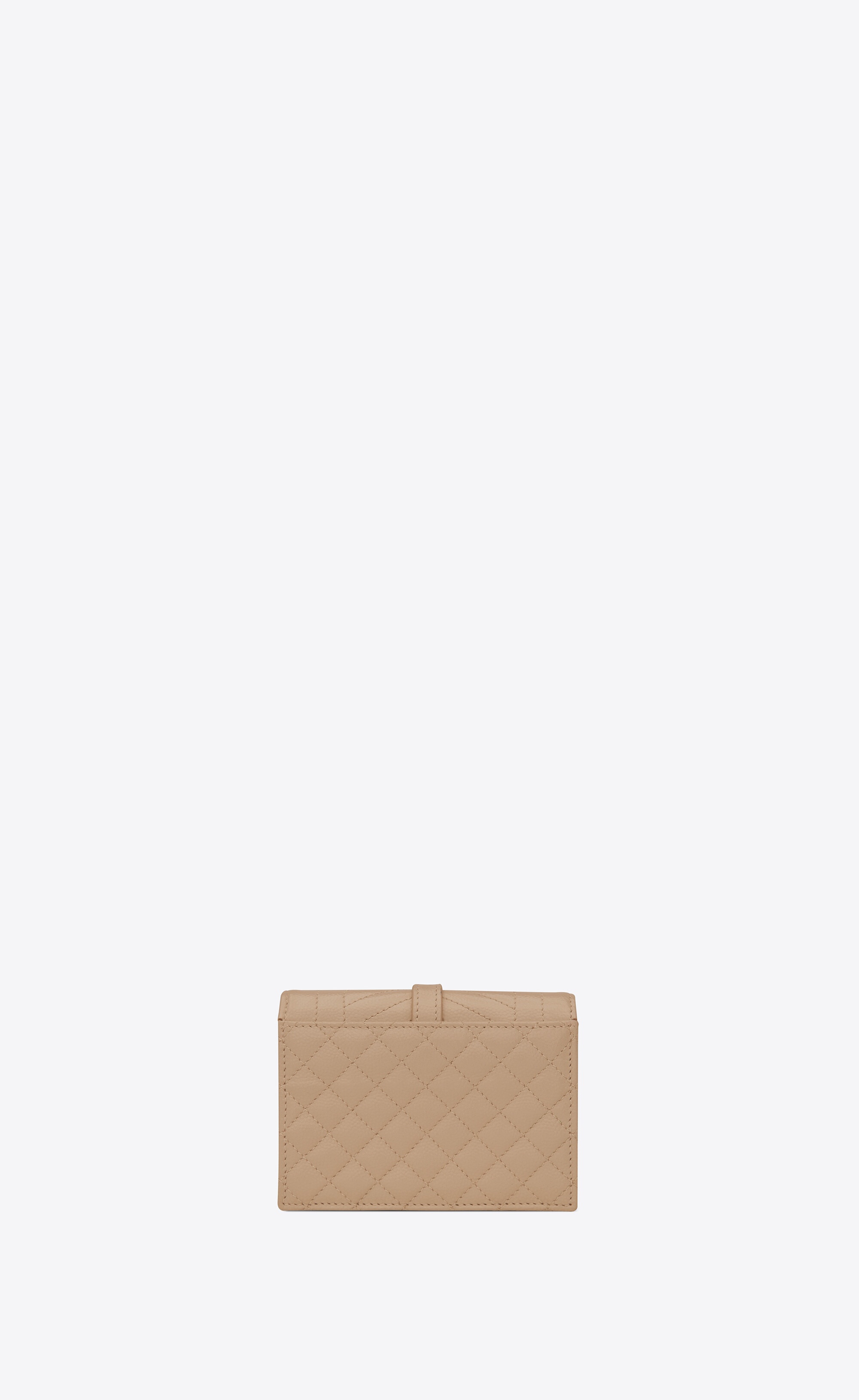 envelope flap card case in mix matelassé grain de poudre embossed leather - 2