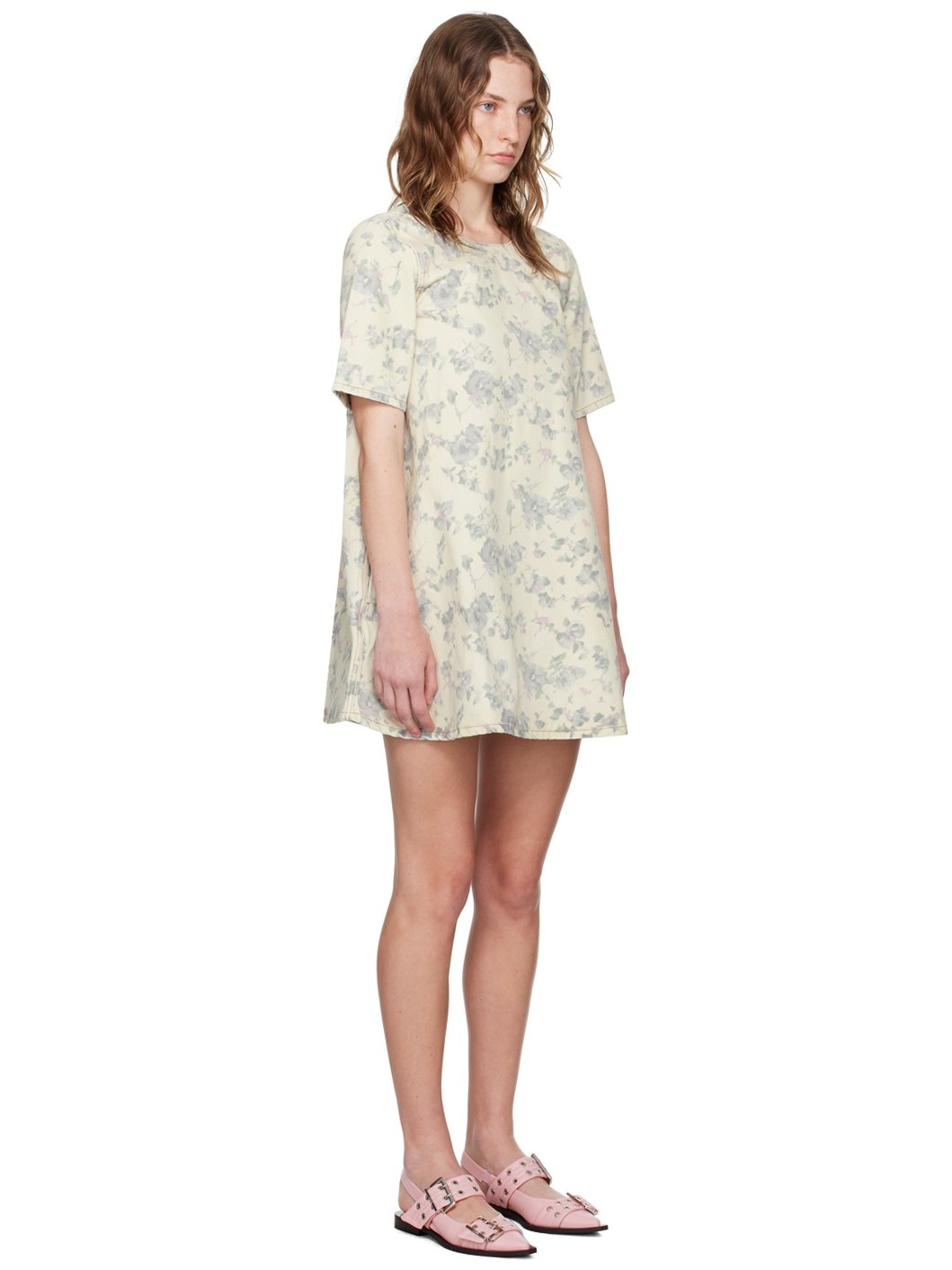 Off-White Floral Denim Minidress - 2