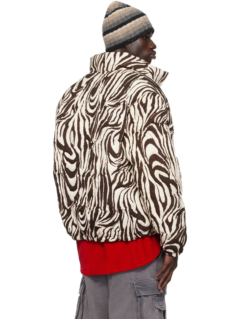 Black & White Zebra Quilted Puffer Jacket 3