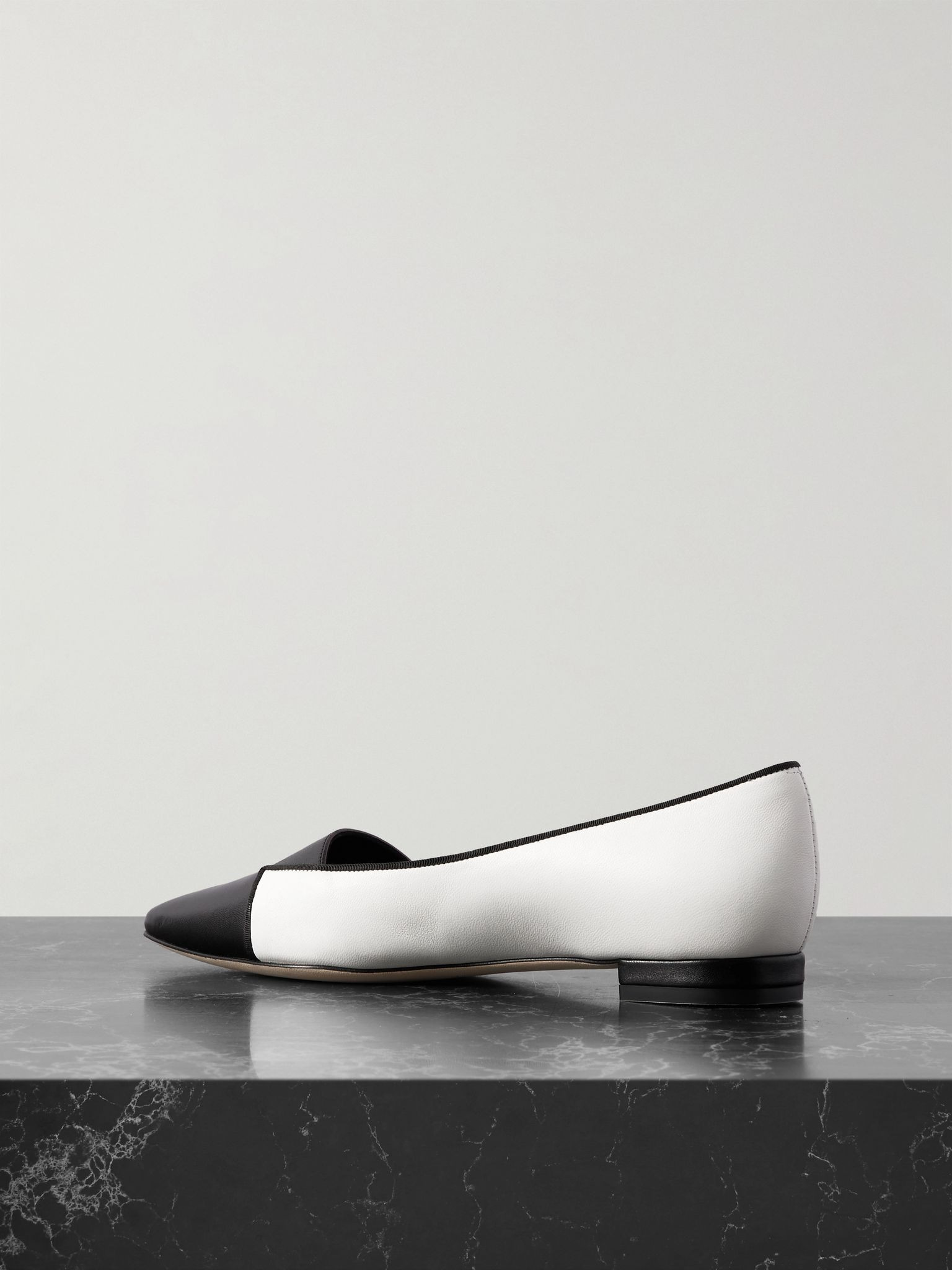 Seleuka button-embellished leather point-toe flats White - 3