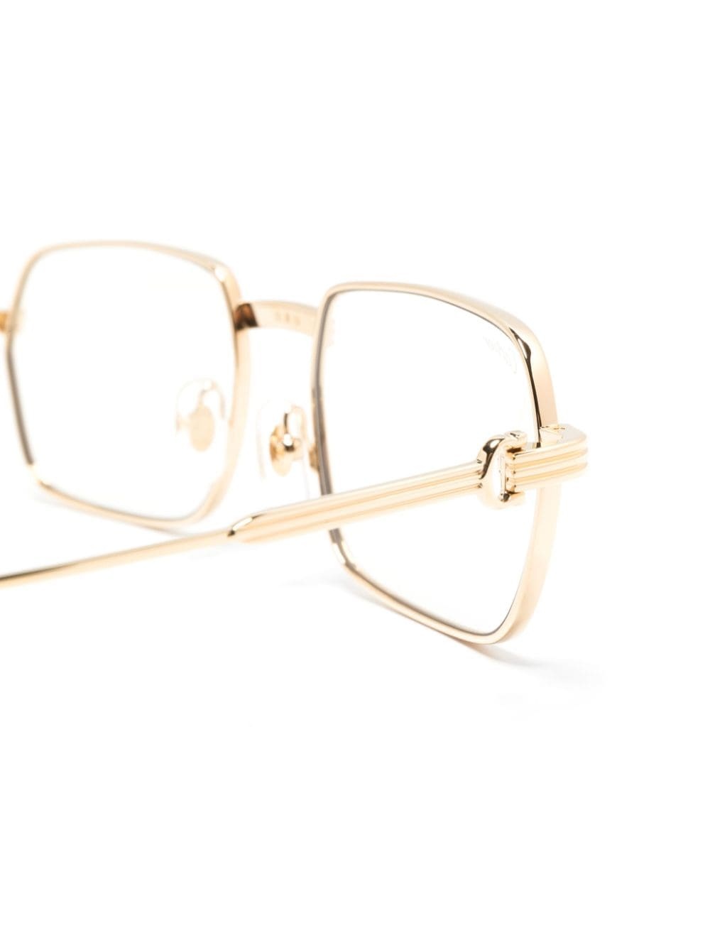ribbed rectangle-frame glasses - 3