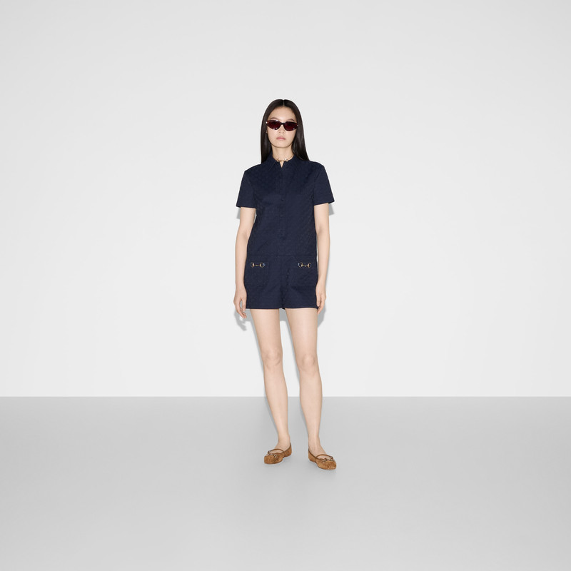 GUCCI GG canvas jumpsuit with Horsebit outlook