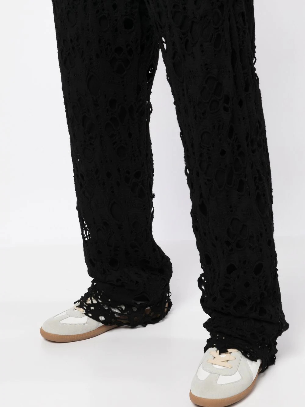 crochet-knit trousers - 5