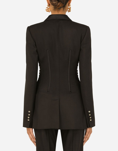 Dolce & Gabbana Single-breasted tuxedo gabardine jacket with lacing outlook