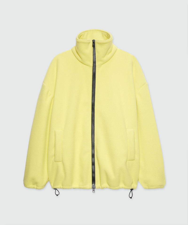 Maxi yellow fleece sweatshirt with zip 1