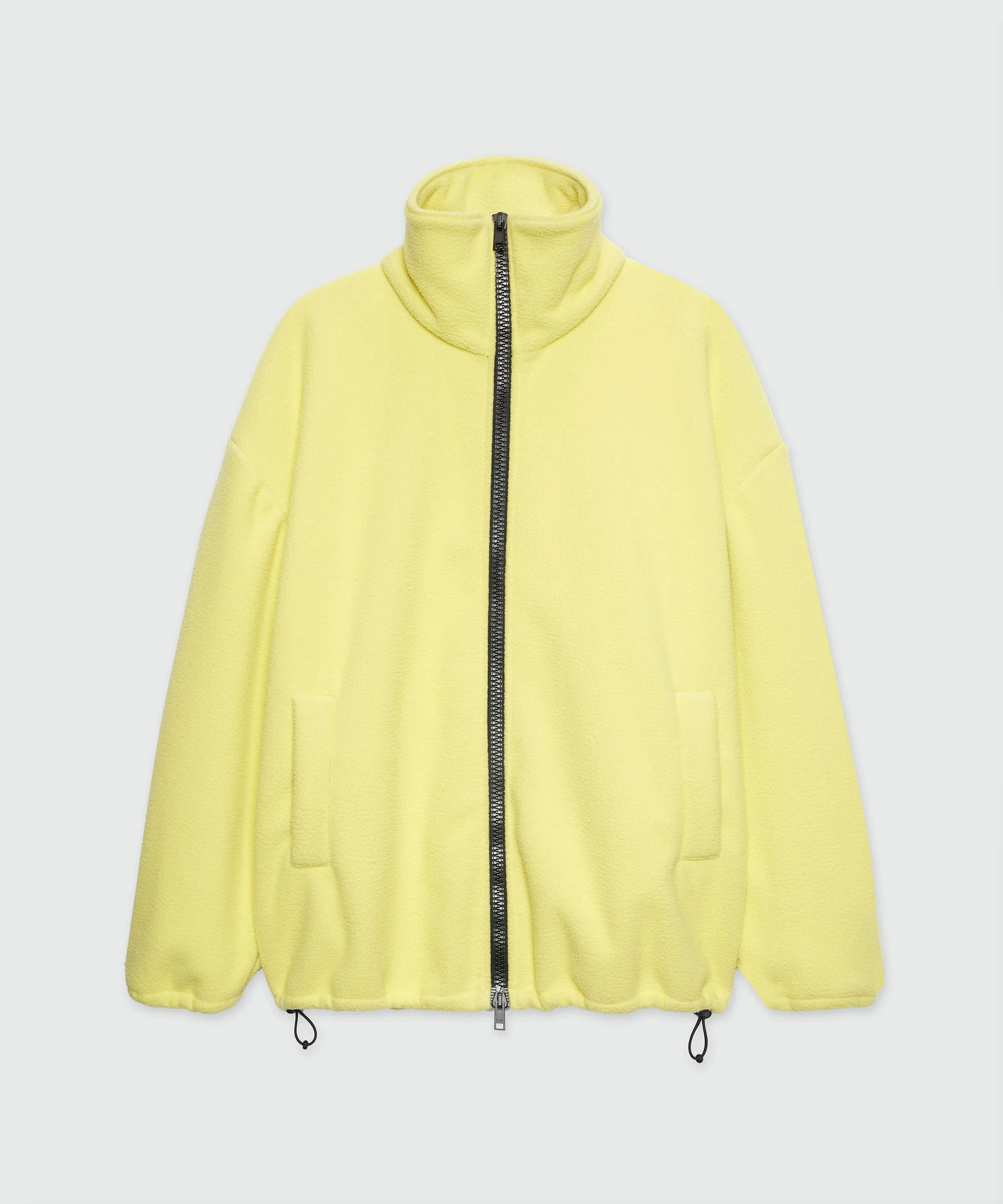 Maxi yellow fleece sweatshirt with zip - 1