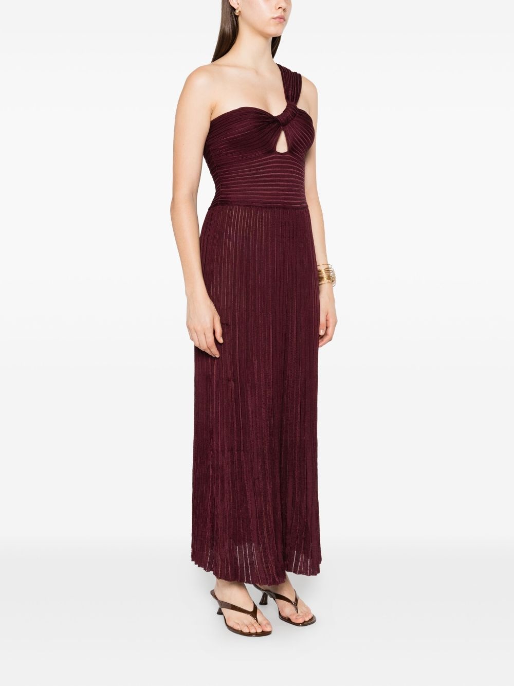 pleated one-shoulder dress - 3