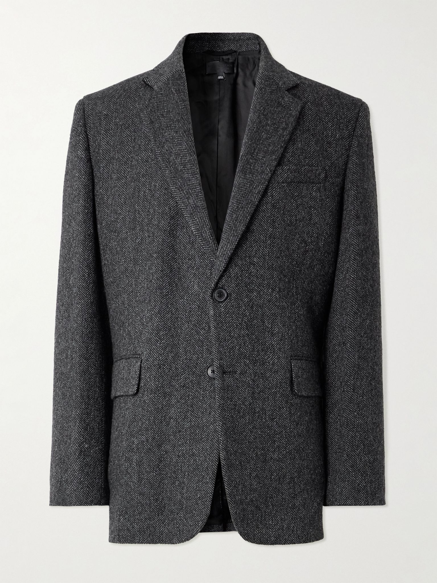 Roy Suede-Trimmed Herrinbone Wool Blazer Unknown - 1