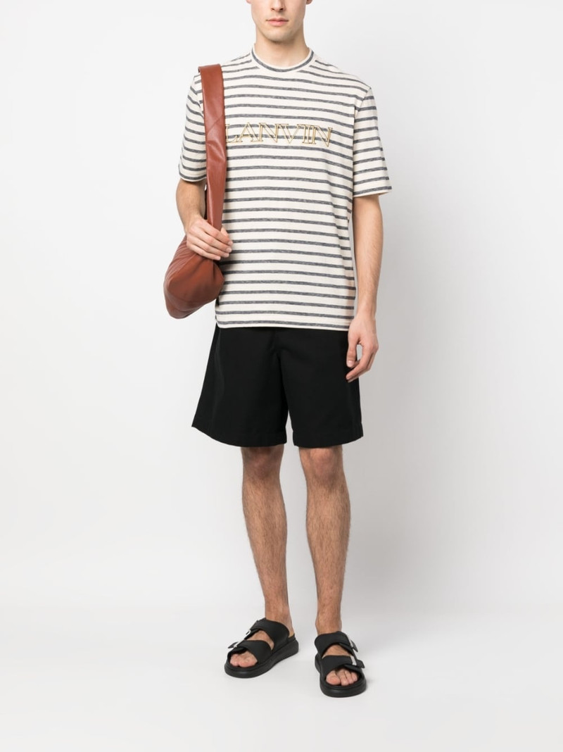 Lanvin logo-embroidered striped T-shirt outlook