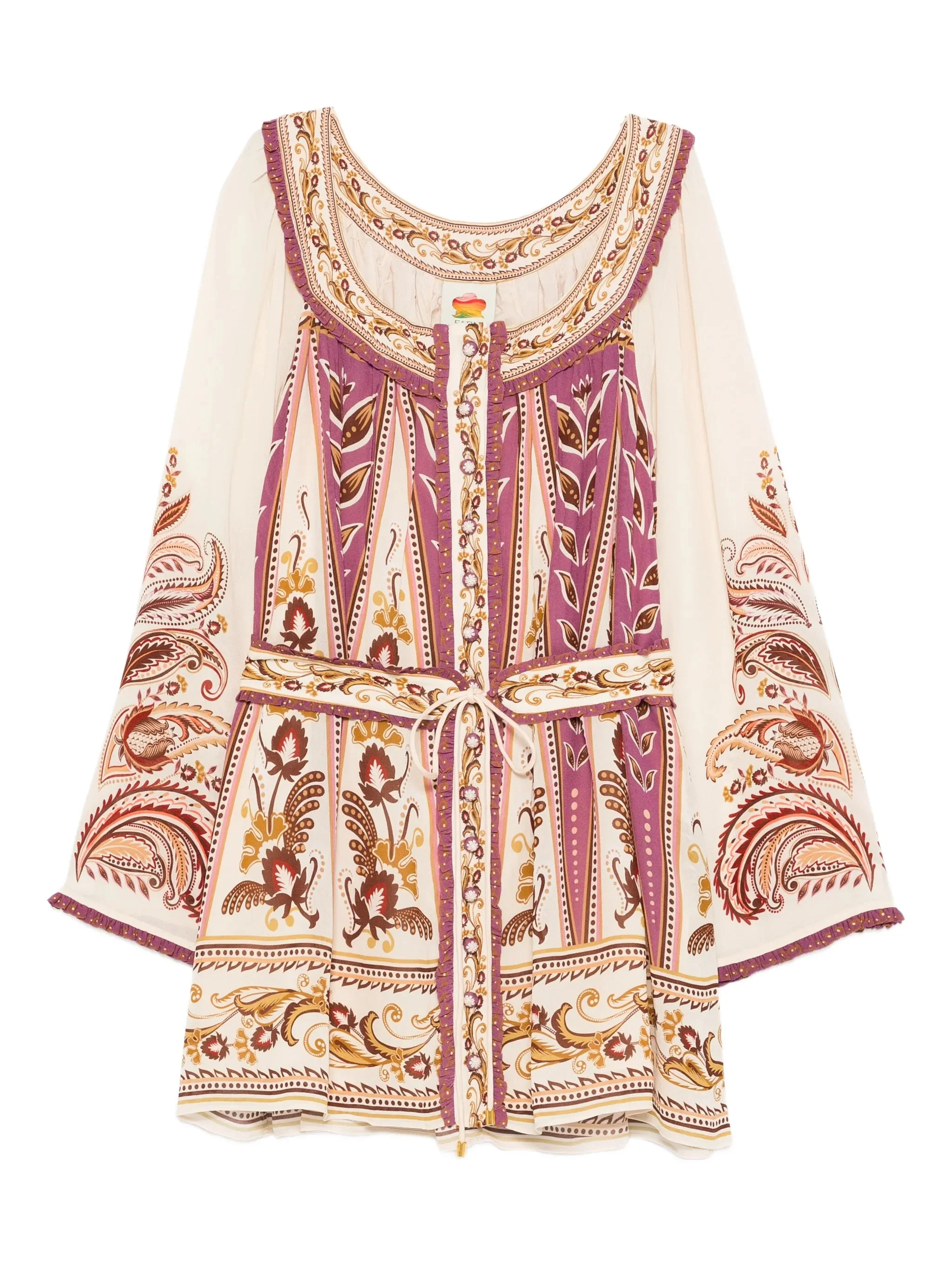 Farm Rio Floral Tie-waist Mini Dress - 1