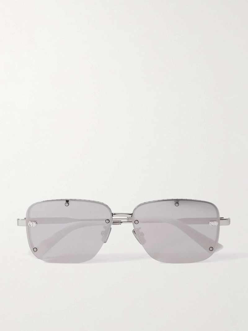 NeoDior S4U Rectangle-Frame Gunmetal-Tone Sunglasses 1