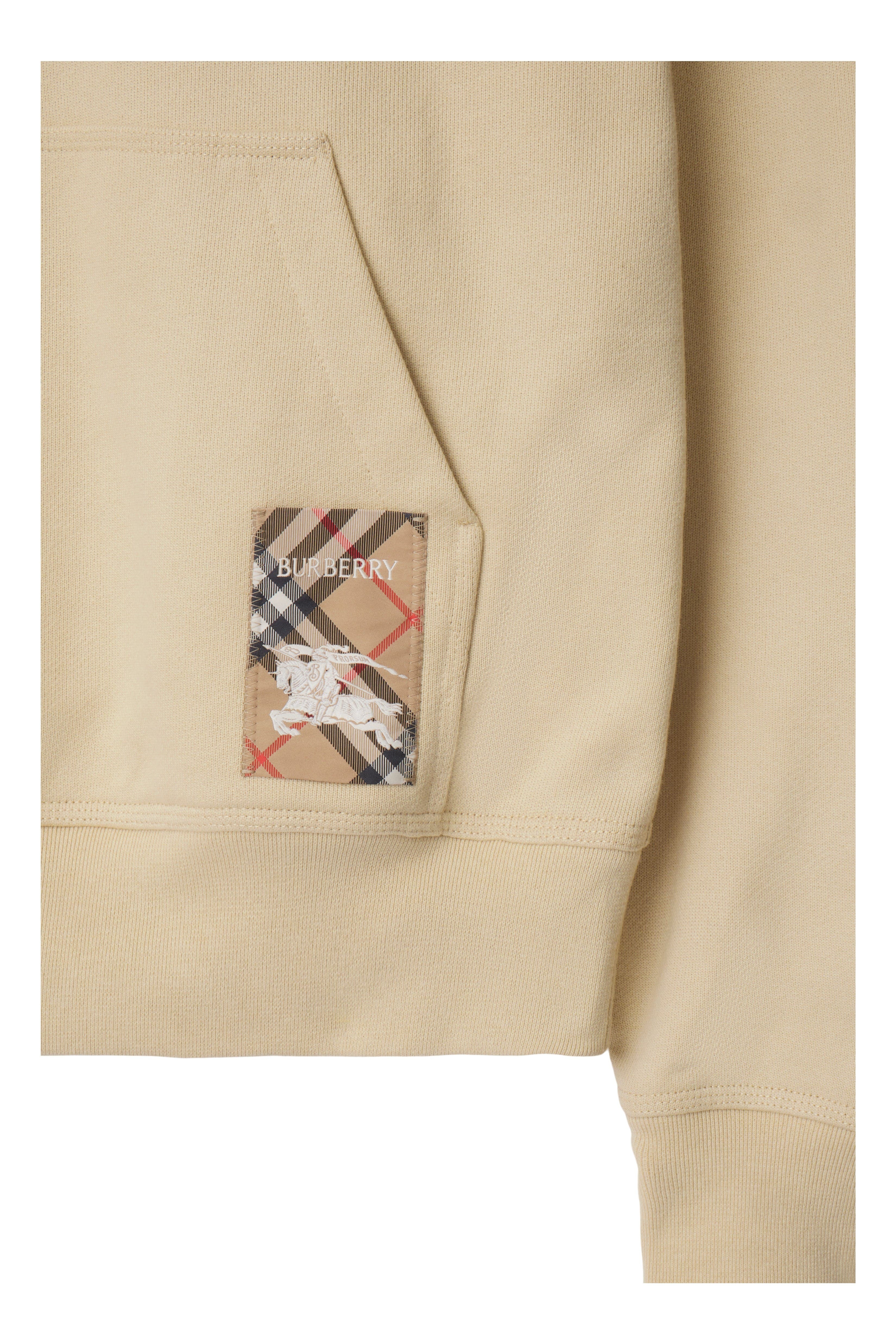 burberry Check Label Cotton Hoodie in Nutmeg at Nordstrom - 2