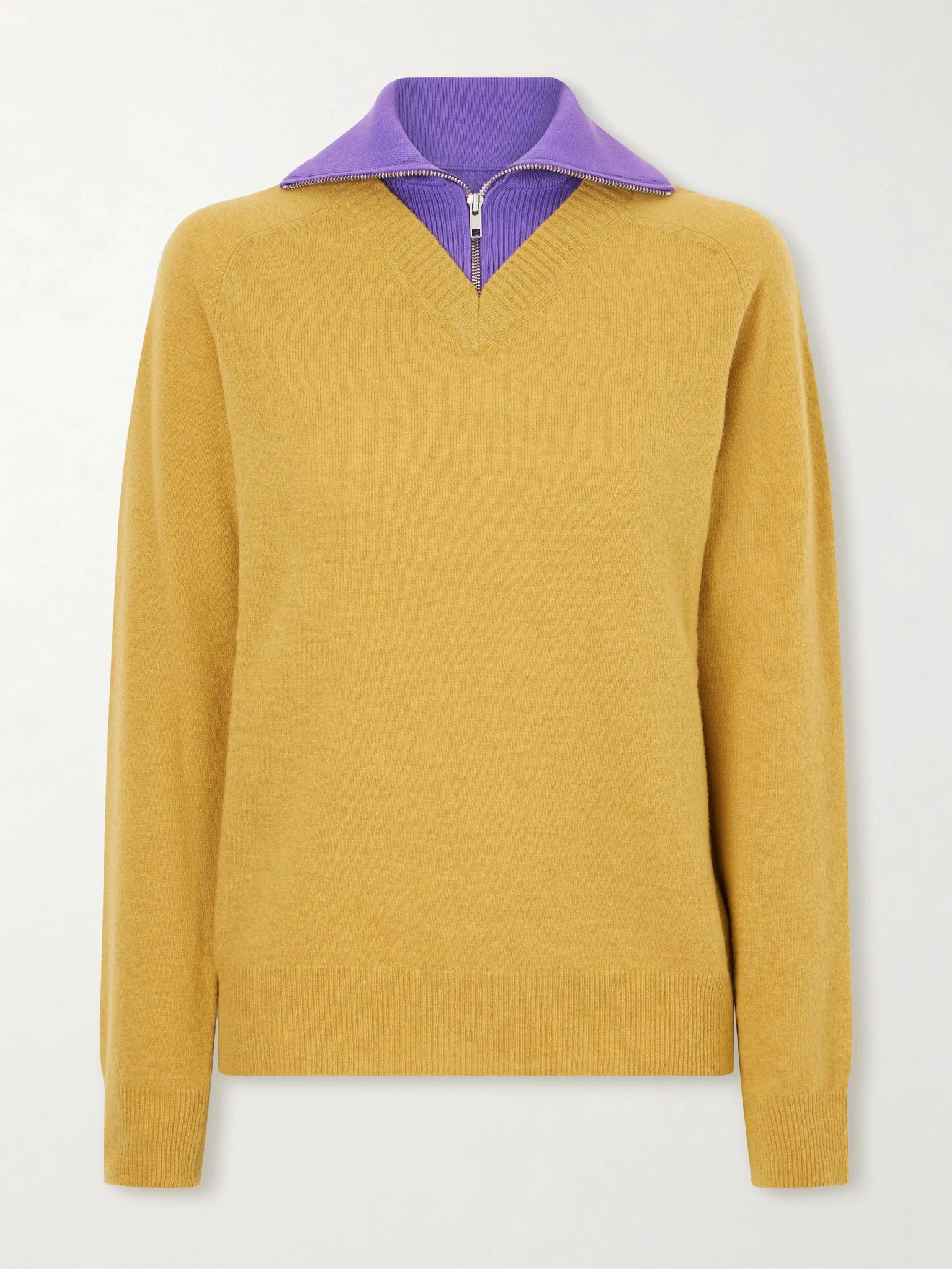 Ribbed wool-blend sweater Mustard - 1