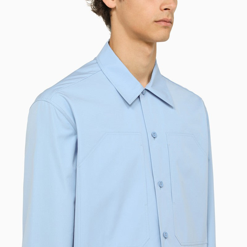 Jil Sander Light Blue Oversize Shirt With Pockets Men - 3