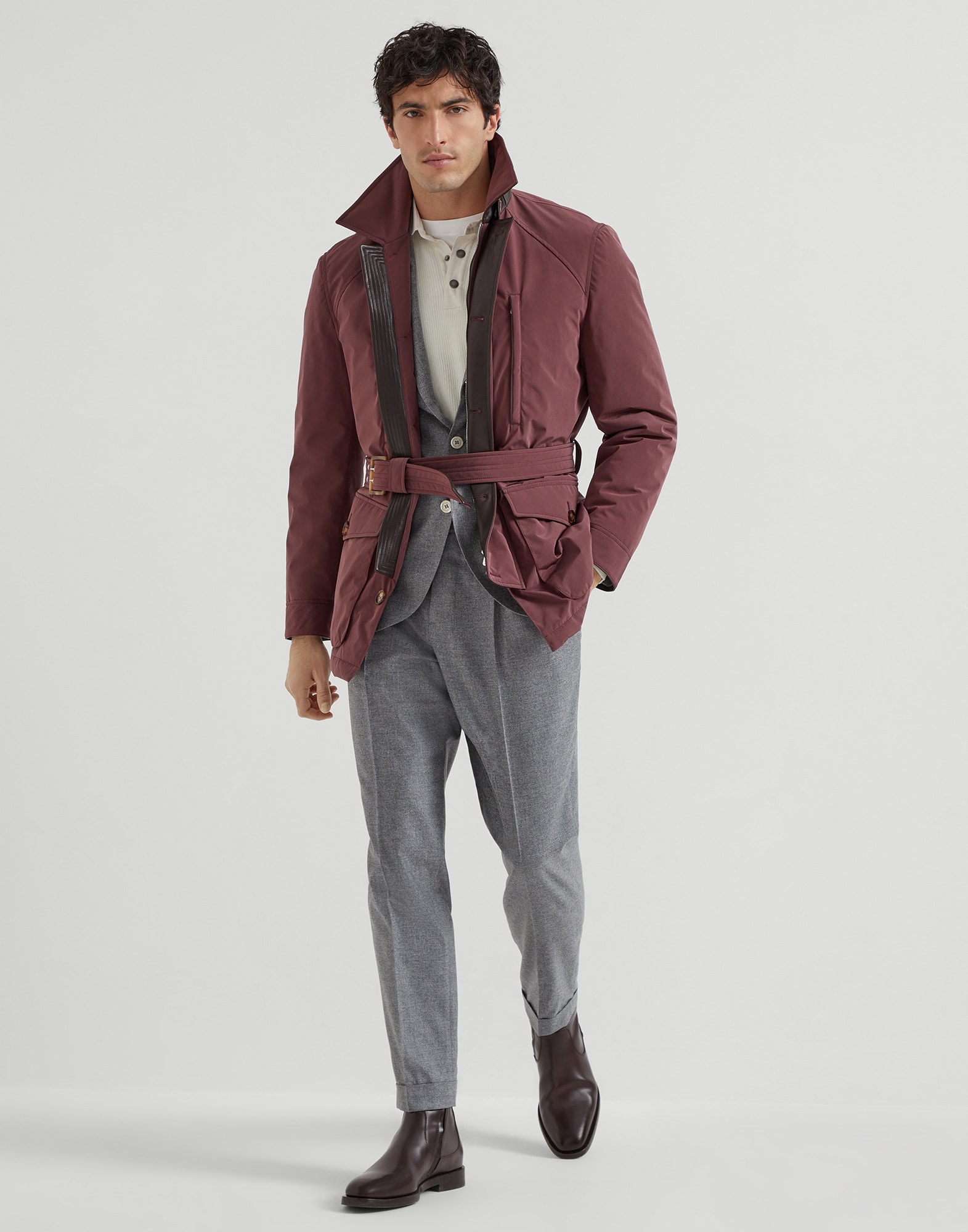 Bonded nylon belted safari jacket - 5