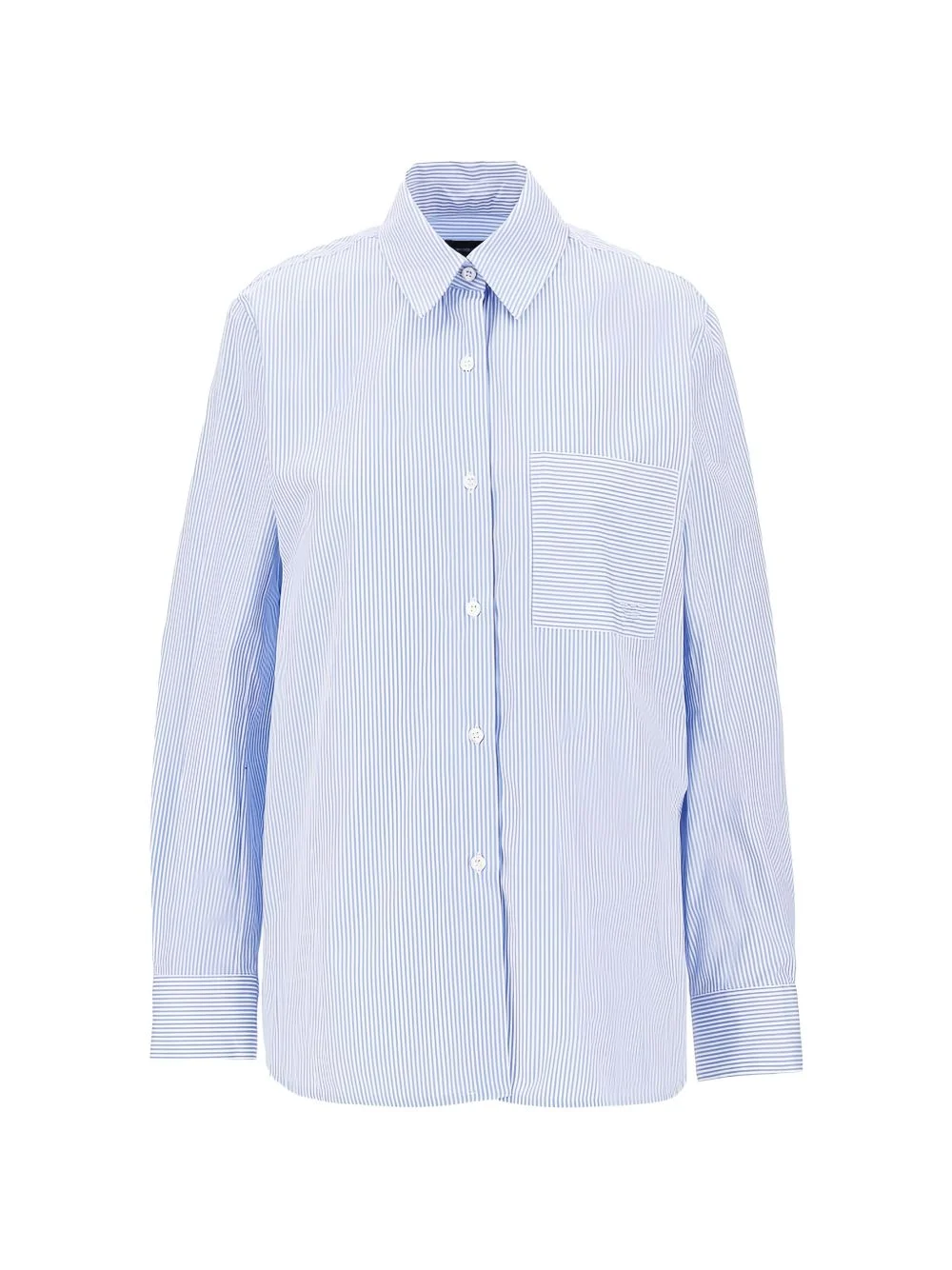 vertical-stripe chest-pocket shirt - 1
