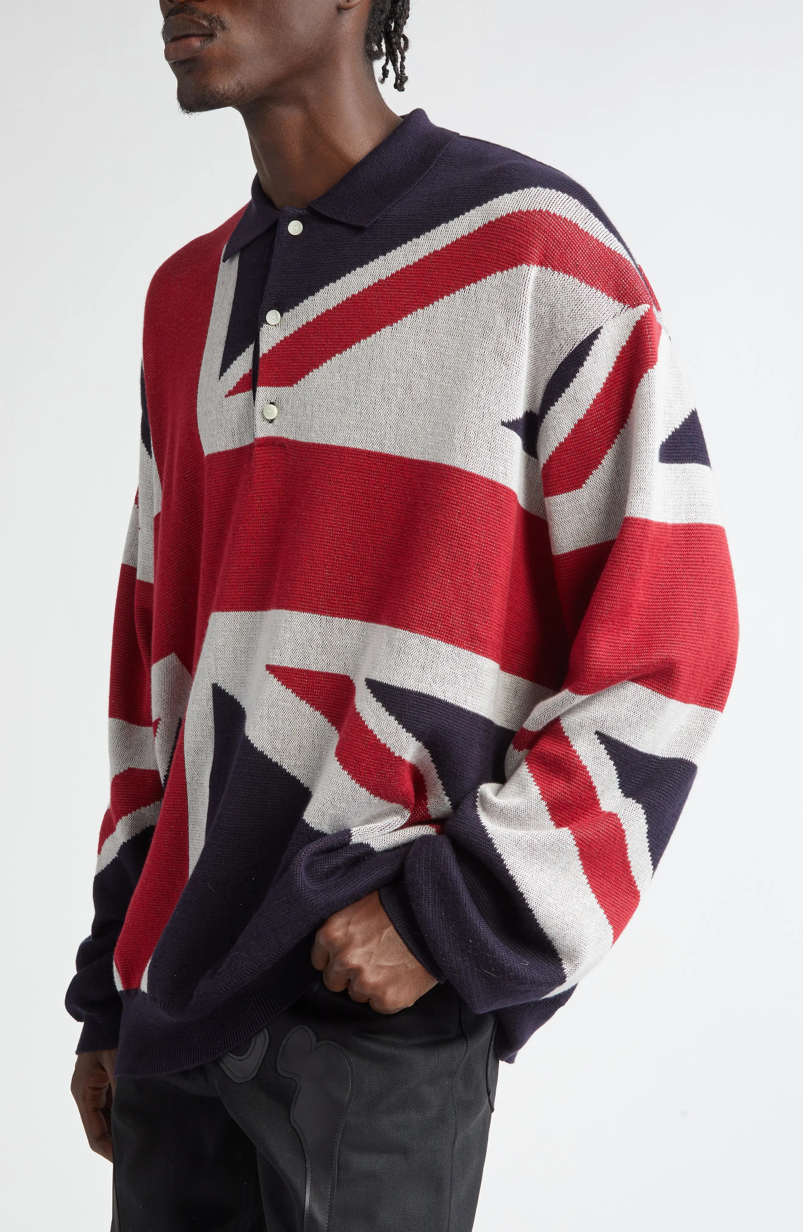 Union Jack Cotton Polo Sweater - 4