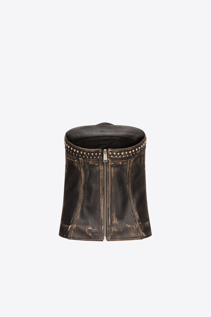 AREA STUDDED LEATHER STRAPLESS TOP outlook
