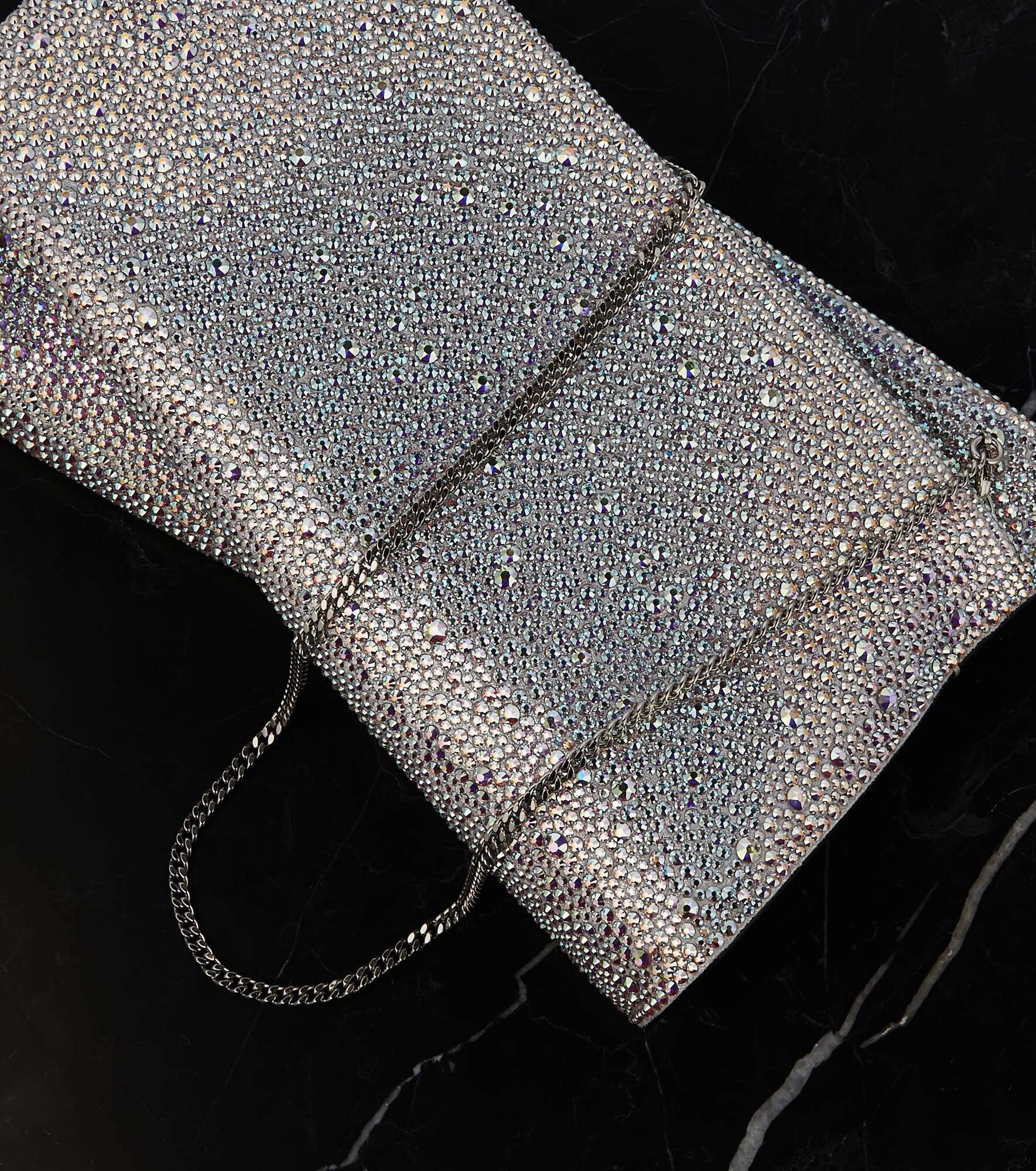 Loubitwist Small crystal-embellished suede clutch - 6
